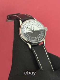 Montre mécanique 24h Sputnik russe jour nuit homme soviétique rare URSS Raketa bracelet
