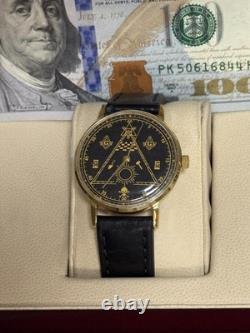 Montre mécanique Poljot pour homme, bracelet, URSS russe soviétique, slim deluxe, franc-maçon