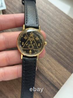 Montre mécanique Poljot pour homme, bracelet, URSS russe soviétique, slim deluxe, franc-maçon