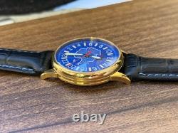 Montre mécanique Raketa Antarctique 24h russe journée homme soviétique rare URSS bleu