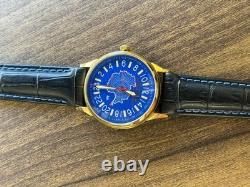 Montre mécanique Raketa Antarctique 24h russe journée homme soviétique rare URSS bleu