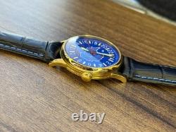 Montre mécanique Raketa Antarctique 24h russe journée homme soviétique rare URSS bleu
