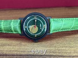 Montre mécanique pour hommes Raketa Copernicus verte vintage soviétique des années 1990, rare cadran solaire