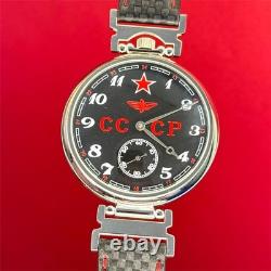 Montre pilote mécanique d’aviation Molniya pour homme, étoile soviétique russe URSS