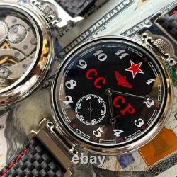 Montre pilote mécanique d’aviation Molniya pour homme, étoile soviétique russe URSS