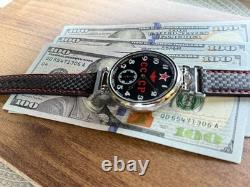 Montre pilote mécanique d’aviation Molniya pour homme, étoile soviétique russe URSS