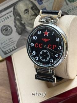Montre pilote mécanique d’aviation Molniya pour homme, étoile soviétique russe URSS