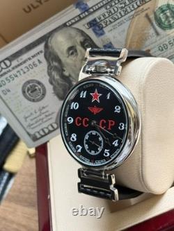 Montre pilote mécanique d’aviation Molniya pour homme, étoile soviétique russe URSS
