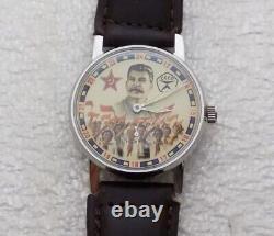 Montre soviétique RARE POBEDA avec l'histoire de STALINE Vintage russe ancienne URSS