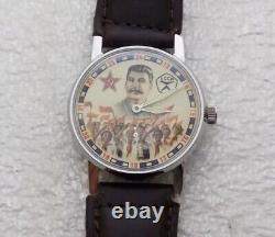 Montre soviétique RARE POBEDA avec l'histoire de STALINE Vintage russe ancienne URSS