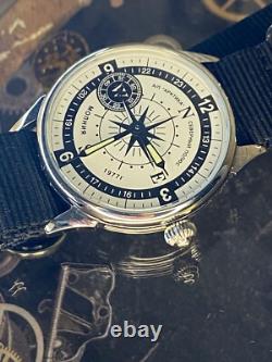 Montre vintage Molniya boussole mécanique pour poignet homme russe soviétique URSS avec bracelet
