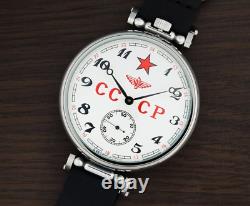 Montre vintage Molniya mécanique soviétique russe URSS Molnija Star pour homme en cuir