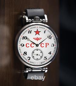 Montre vintage Molniya mécanique soviétique russe URSS Molnija Star pour homme en cuir