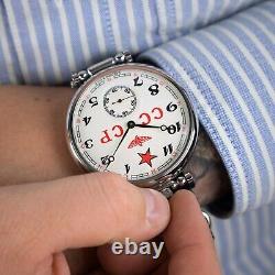 Montre vintage Molniya mécanique soviétique russe URSS Molnija Star pour homme en cuir