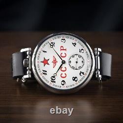 Montre vintage Molniya mécanique soviétique russe URSS Molnija Star pour homme en cuir