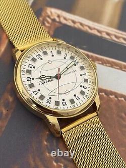 Montre vintage Raketa 24h Polaire mécanique poignet russe soviétique russe rare pour hommes de l'URSS