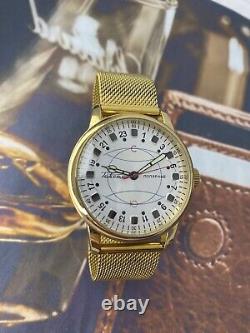 Montre vintage Raketa 24h Polaire mécanique poignet russe soviétique russe rare pour hommes de l'URSS