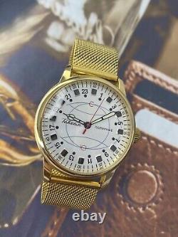 Montre vintage Raketa 24h Polaire mécanique poignet russe soviétique russe rare pour hommes de l'URSS