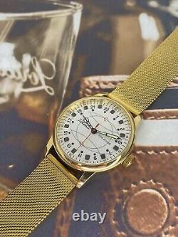 Montre vintage Raketa 24h Polaire mécanique poignet russe soviétique russe rare pour hommes de l'URSS