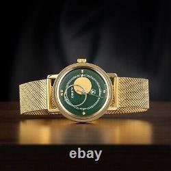 Montre vintage Raketa Copernic mécanique Lune Soleil soviétique URSS russe pour homme en or