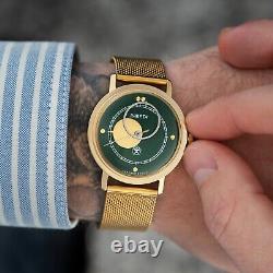 Montre vintage Raketa Copernic mécanique Lune Soleil soviétique URSS russe pour homme en or