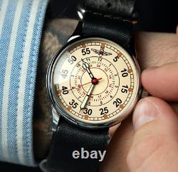 Montre vintage Raketa à remontage mécanique Aviator Wrist Russe soviétique de l'URSS Militaire Rare