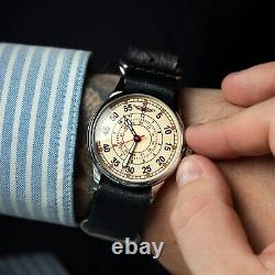 Montre vintage Raketa à remontage mécanique Aviator Wrist Russe soviétique de l'URSS Militaire Rare