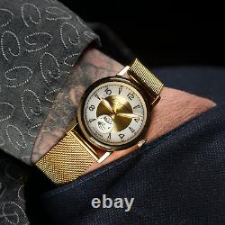 Montre vintage Sputnik Pobeda mécanique URSS soviétique russe dorée rare nouvelle