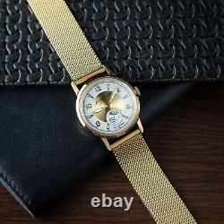 Montre vintage Sputnik Pobeda mécanique URSS soviétique russe dorée rare nouvelle