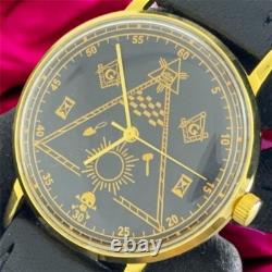 Montre vintage maçonnique mécanique Poljot URSS russe soviétique de luxe fine pour homme