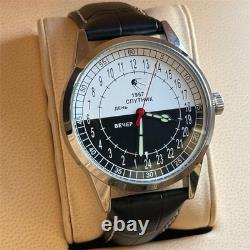 Nouveau ! Montre Raketa 24h Mécanique Sputnik Russe Jour Nuit Hommes Soviétique Rare URSS