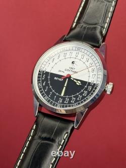 Nouveau ! Montre Raketa 24h Mécanique Sputnik Russe Jour Nuit Hommes Soviétique Rare URSS