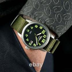 Nouveau! Raketa Aviation Watch Mécanique Russie Soviet Urss Rare Wrist Hommes Nato