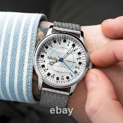 Nouveau! Raketa Watch 24h Polar Mechanical Russie Soviet Urss Hommes Rare Vintage