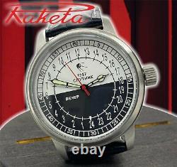 Nouveau! Raketa Watch 24h Spoutnik Mécanique Russe Soviet Urss Hommes Rare Vintage