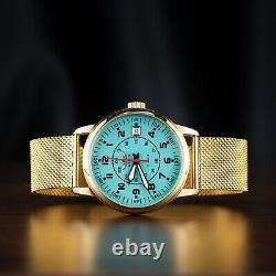 Nouvelle montre Raketa Aviator mécanique russe soviétique militaire rare pour hommes du 20ème siècle