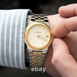 Nouvelle montre mécanique à calendrier Raketa de l'URSS, russe soviétique, bracelet en acier pour homme