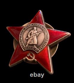 Ordre soviétique russe de l'Étoile Rouge Médaille originale de combat de la Seconde Guerre mondiale Vintage URSS