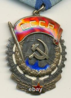Ordre soviétique russe de l'URSS du Drapeau rouge du Travail, grand ovale, époque stalinienne, décoration