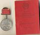 Ordre Soviétique Russe étoile Rouge Médaille Du Courage Bravoure Bannière Document Scout (1759)