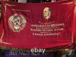 Original Soviet Russe Lenin Flag Banner Double Sided 70 X 40 Urss