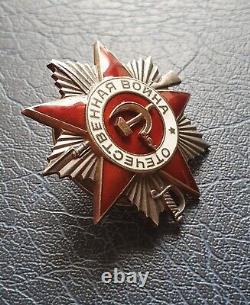 Original Ww2 Soviet Urss Russe Badge 2 Classe Ordre Guerre Patriotique #703168