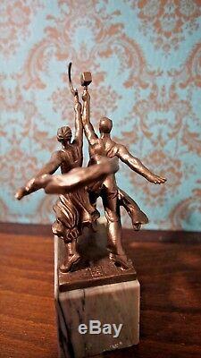 Ouvrier Et Femme Kolkhozienne Statue De Bronze Soviétique Figurine Russe Rare