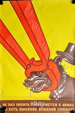 PACTE DE VARSOVIE DE L'URSS ET IMPÉRIALISTE NAZI 1969 AFFICHE SOVIÉTIQUE IMPRESSIONNANTE PAR KORETSKIY