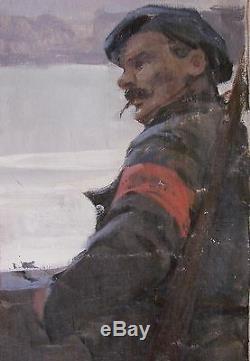 Peinture À L'huile Soviétique Russe Ukrainien Lénine Dzerjinsky Réalisateur Ouvrier