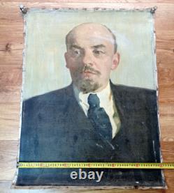 Peinture à l'huile URSS Portrait de Vladimir LENINE. Propagande communiste soviétique russe