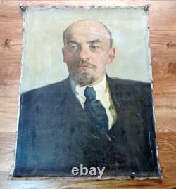 Peinture à l'huile URSS Portrait de Vladimir LENINE. Propagande communiste soviétique russe