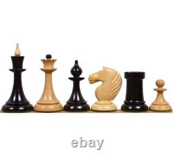 Pièces d'échecs reproduites de l'URSS russe soviétique lettone des années 1950 en ébène.