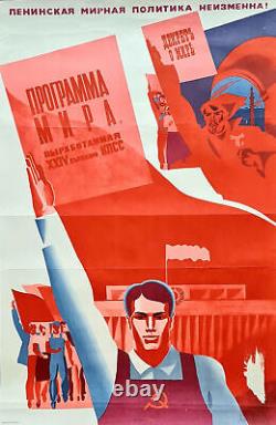 Politique de paix de l'URSS: Affiche politique de style artistique constructiviste russe soviétique