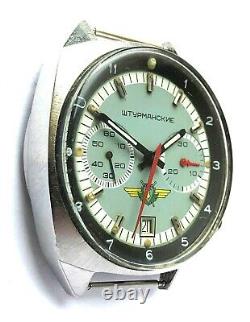 Poljot Sturmanskie Urss Russian Watch Chronographe 31659 Acier Inoxydable